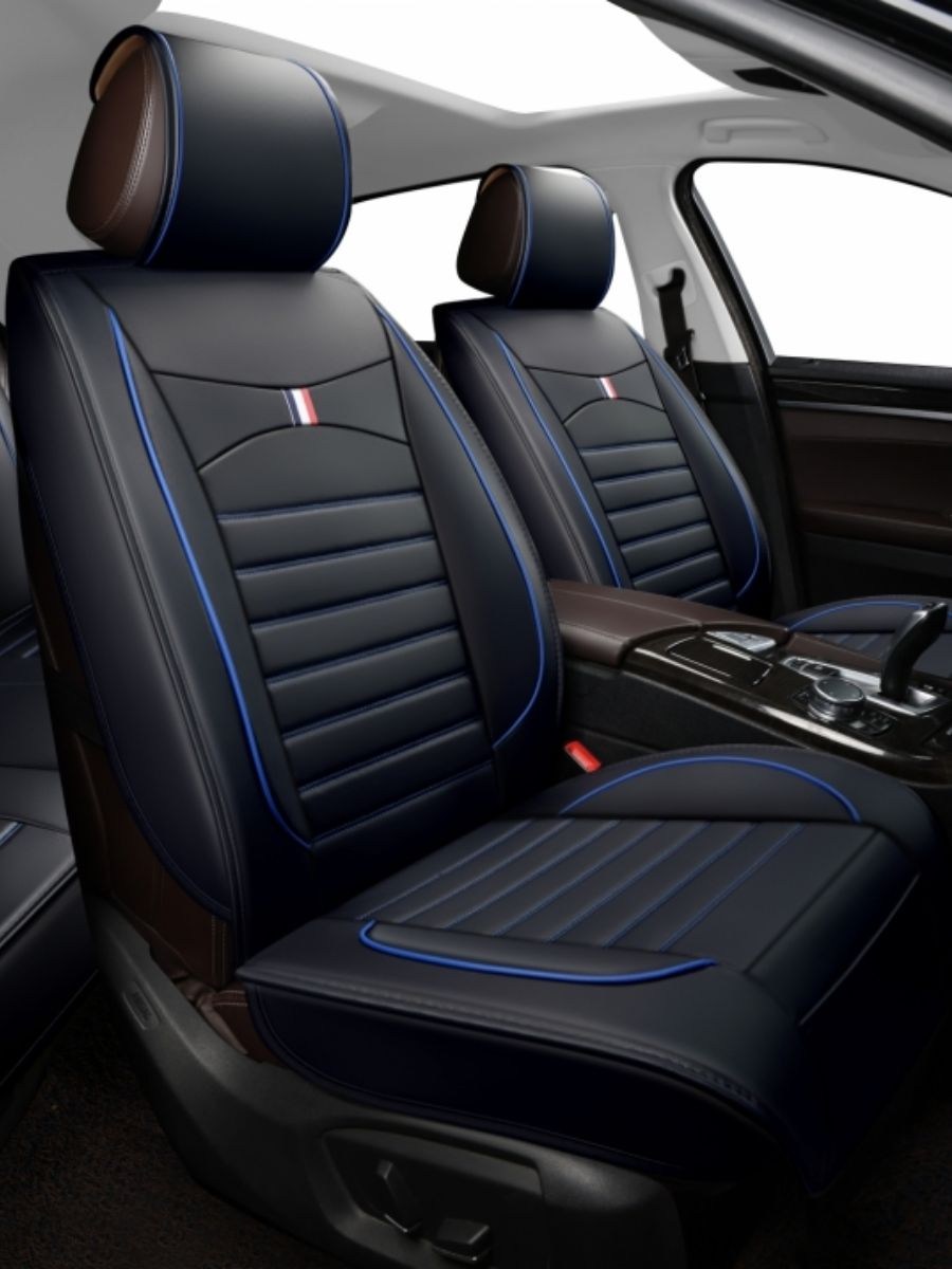 Комплект Луксозни Универсални Калъфи за Седалки Luxe Seat Elegance Black Blue